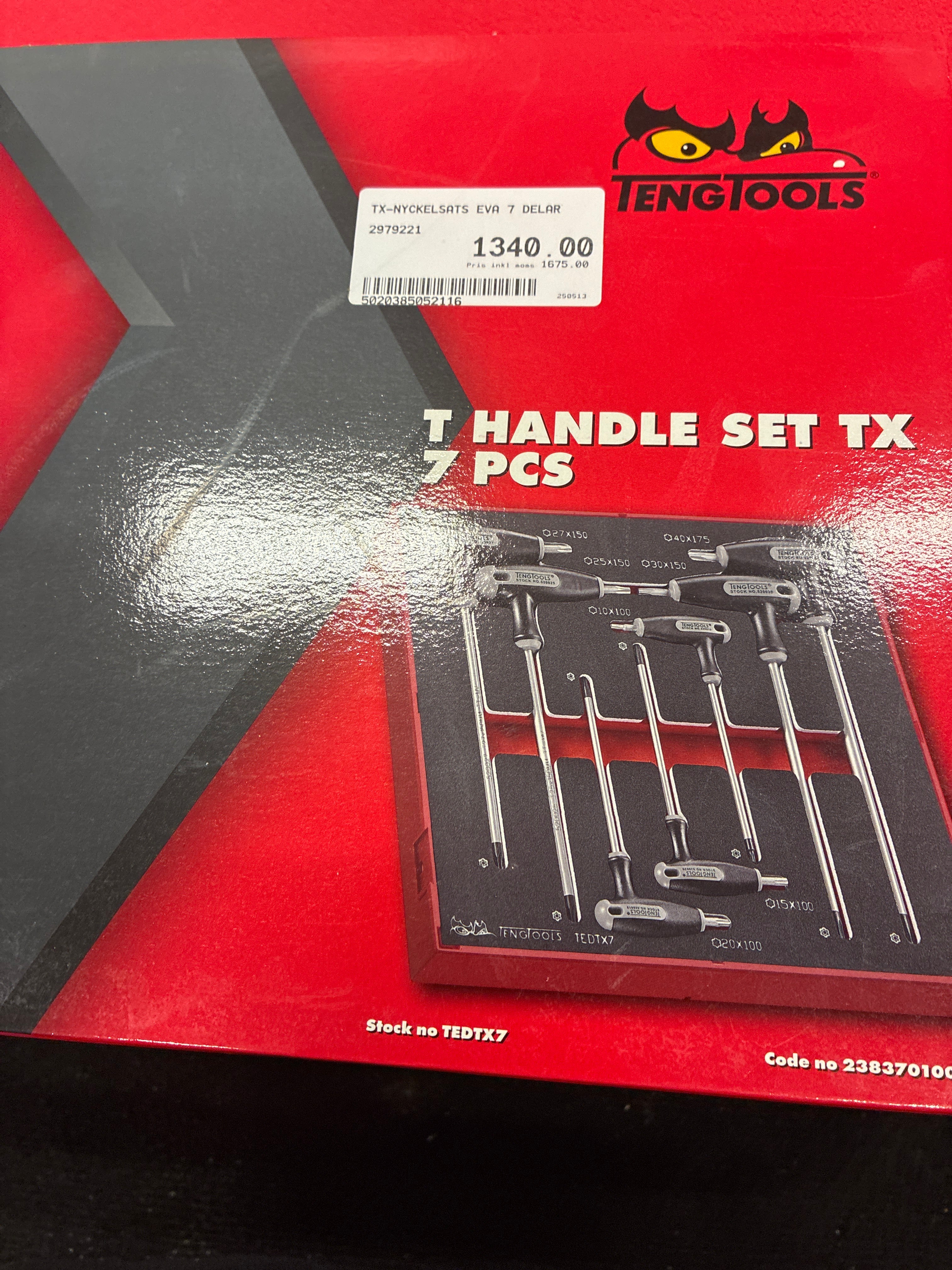 T-handtagssats TX med Torx, 7 delar.