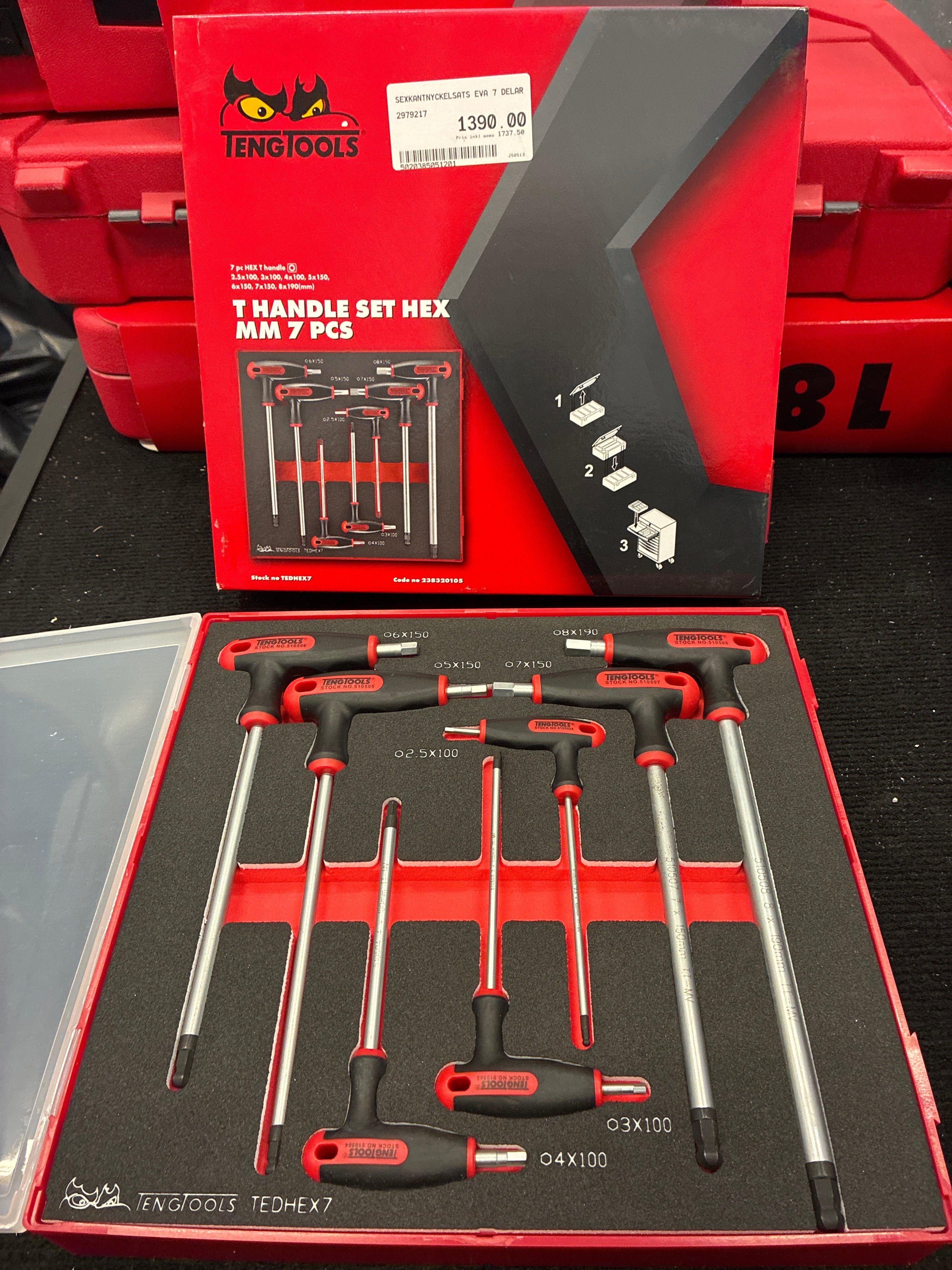 T-handtagssats insex, mm, 7