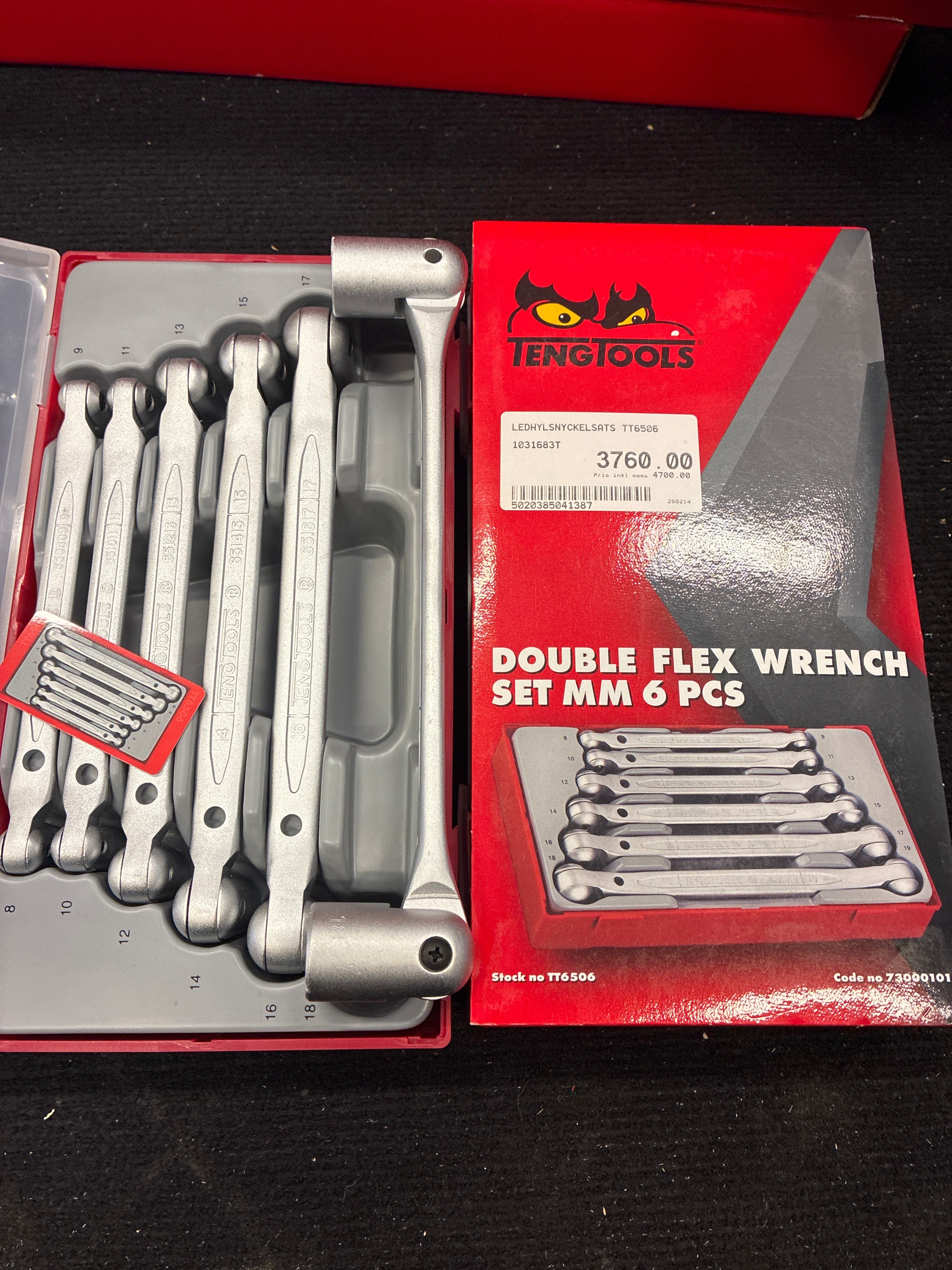 Dubbelledat blocknyckelset i millimeter, 6 stycken.