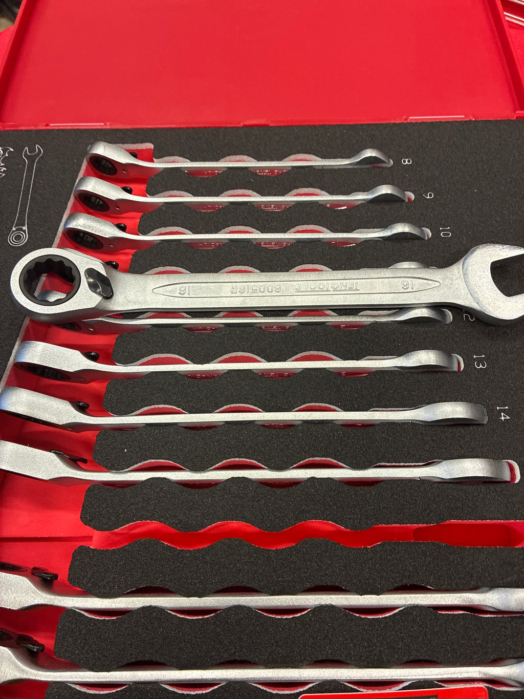 spärrande kombinationsnyckelsats, 12 delar.